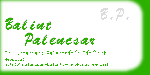 balint palencsar business card